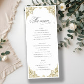 Classy Glam Gold Art Deco  Wedding Menu Kaart