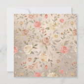 Classy Glam Peach Cream Coral Gold Rozen Wedding Kaart (Achterkant)
