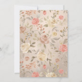 Classy Glam Peach Cream Coral Gold Rozen Wedding Kaart (Achterkant)