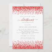 Classy Glam Red Glitter Kerstfeest Wit Kaart (Voorkant)