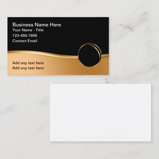 Classy Glanzende Moderne Zakelijke Gouden Toon Visitekaartje (Voorkant / Achterkant)