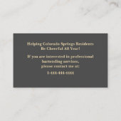 Classy Glitter Mixologist Bartender Visitekaartje (Achterkant)