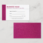 Classy Glitter Pink Afspraak Visitekaartjes Afsprakenkaartje (Voorkant / Achterkant)