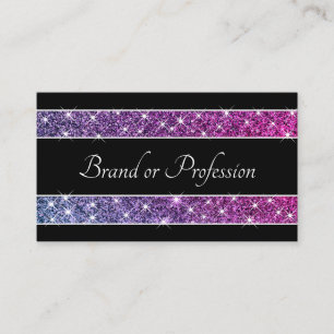 Classy Glitter Stars Paarse Shimmer Spark op Black Visitekaartje