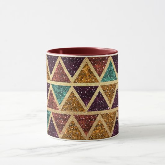 Classy Glitter Triangles Gold Foil Mok (Midden)
