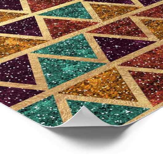 Classy Glitter Triangles Gold Foil Poster (Hoek)