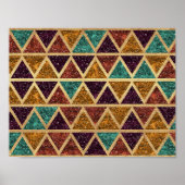 Classy Glitter Triangles Gold Foil Poster (Voorkant)