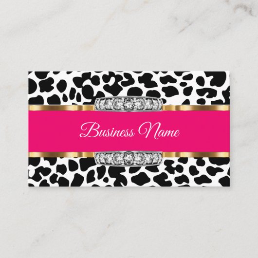 Classy Glitzy Animal Pattern Trendy Visitekaartjes (Voorkant)