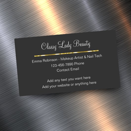 Classy Glitzy Beauty Magnetische Visitekaartjes Magnetisch Visitekaartje