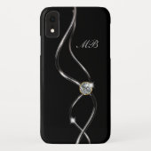 Classy Glitzy Bling Dames Monogram Case-Mate iPhone Case (Achterkant)