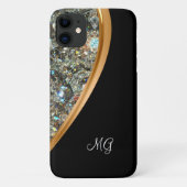 Classy Glitzy Dames Bling Monogram Case-Mate iPhone Case (Achterkant)