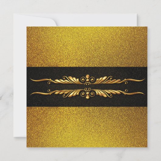 Classy Glitzy Gold Wedding Invitation Kaart (Achterkant)