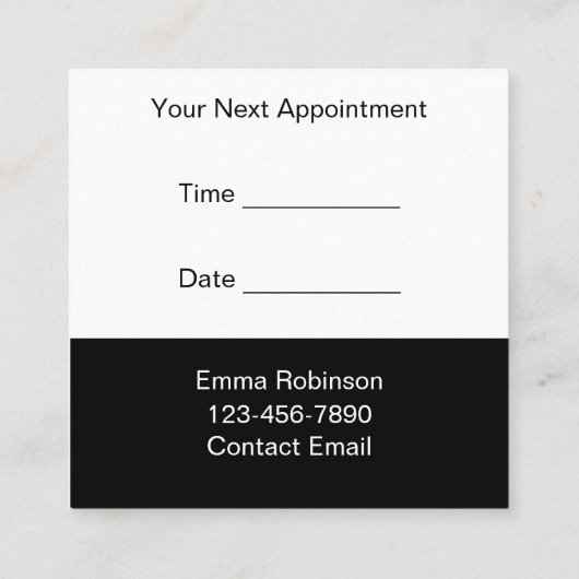 Classy Glitzy Haarstylist Afspraak Bedrijfswagen Vierkante Visitekaartje (Achterkant)