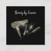 Classy Glitzy Haarstylist Afspraak Bedrijfswagen Vierkante Visitekaartje (Voorkant)