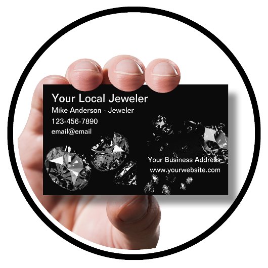 Classy Glitzy Jeweler Diamonds Theme Visitekaartje