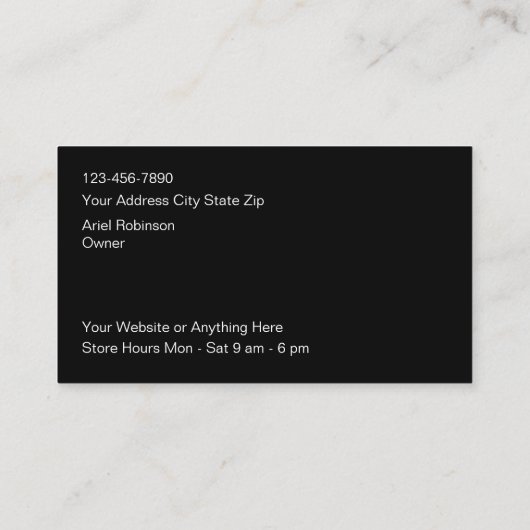 Classy Glitzy Mode en schoonheid Visitekaartjes (Achterkant)