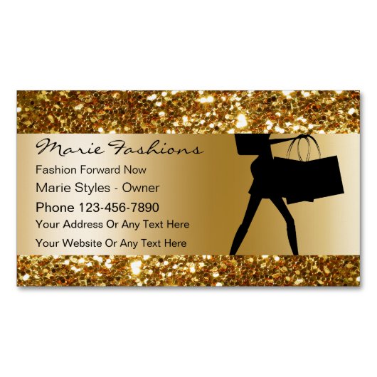 Classy Glitzy Mode Magnetisch Visitekaartje (Voorkant)