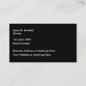 Classy Glitzy Modern Sieraden Visitekaartjes (Achterkant)