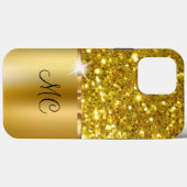 Classy Glitzy Monogram Case-Mate iPhone Case (Achterkant (horizontaal))