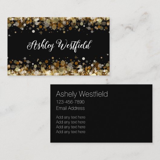 Classy Glitzy Monogram Visitekaartjes (Voorkant / Achterkant)