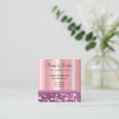 Classy Glitzy Roos Gold Kijk uit Vierkante Visitekaartje (Staand voorkant)