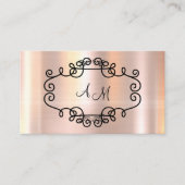 Classy Glitzy Roze Glanzende Monogram Visitekaartj Visitekaartje (Voorkant)