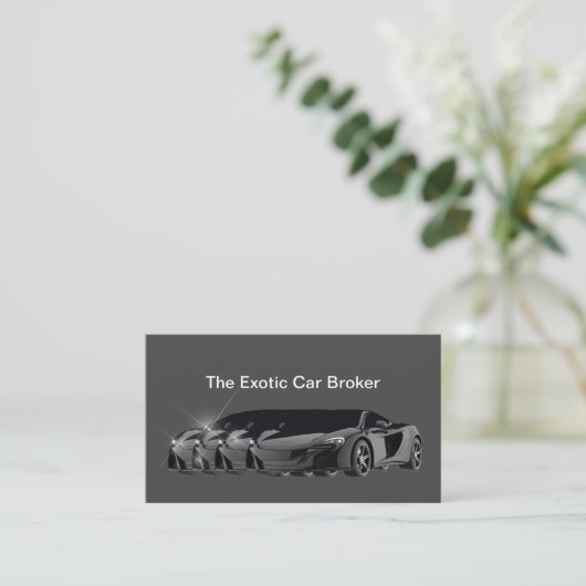 Classy Glossy Exotische Auto Broker Visitekaartje (Staand voorkant)