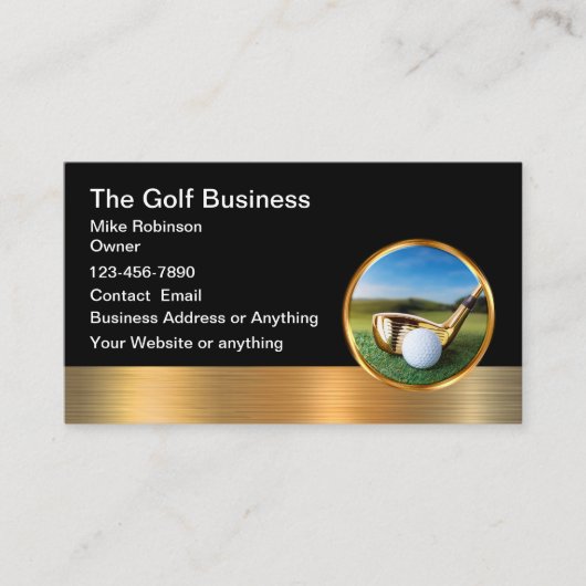 Classy Glossy Golf Theme Visitekaartjes (Voorkant)
