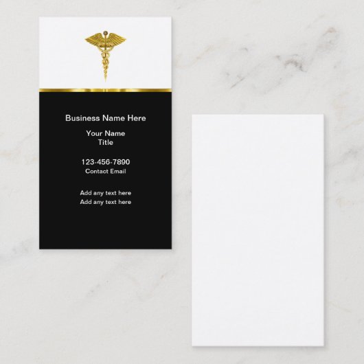 Classy Glossy Medische Verzekering Visitekaartjes (Voorkant / Achterkant)