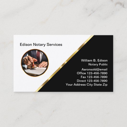 Classy Glossy Notary openbaar Visitekaartje (Voorkant)