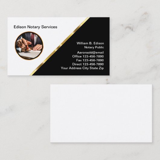 Classy Glossy Notary openbaar Visitekaartje (Voorkant / Achterkant)
