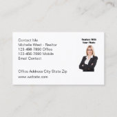 Classy Glossy Realtor Portret Visitekaartjes (Achterkant)