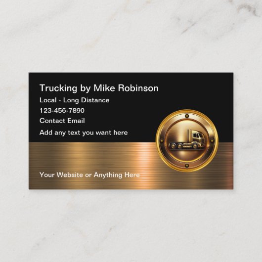 Classy Glossy Trucking Driver Visitekaartjes (Voorkant)