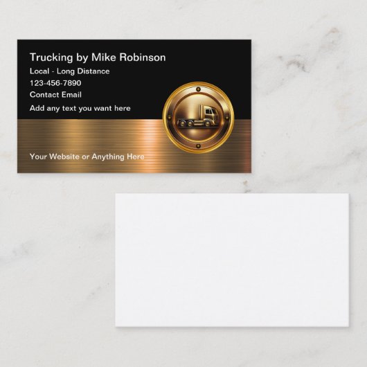 Classy Glossy Trucking Driver Visitekaartjes (Voorkant / Achterkant)