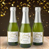 Classy Gold 60e verjaardag dank u klassieke ronde Sparkling Wijnetiket
