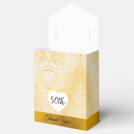 Classy Gold Abstract 50ste bruiloft Jubileum Schat Bedankdoosjes (Geopend)