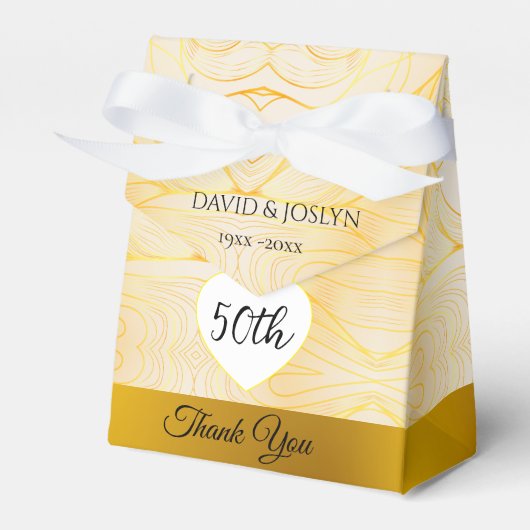 Classy Gold Abstract 50ste bruiloft Jubileum Schat Bedankdoosjes (Voorkant Zijde)