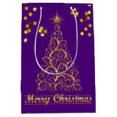 Classy Gold Abstract kerstboom - cadeautas (Voorkant)