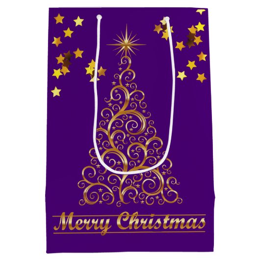 Classy Gold Abstract kerstboom - cadeautas (Achterkant)