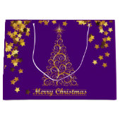 Classy Gold Abstract kerstboom - cadeautas (Voorkant)