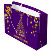Classy Gold Abstract kerstboom - cadeautas (Achterkant Gekanteld)