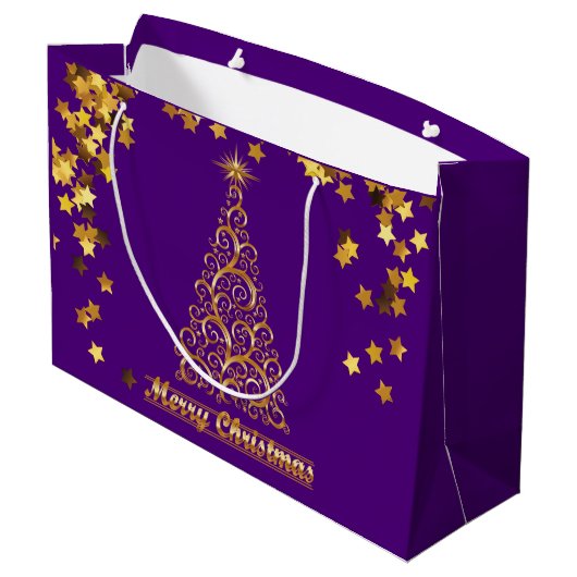 Classy Gold Abstract kerstboom - cadeautas (Achterkant Gekanteld)