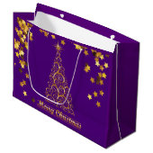 Classy Gold Abstract kerstboom - cadeautas (Voorkant Gekanteld)