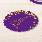 Classy Gold Abstract kerstboompapier Onderzetter (Gekanteld)