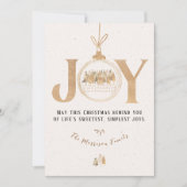 Classy Gold and Beige Joy Christmas Flat Feestdagenkaart (Voorkant)