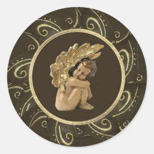 Classy Gold  Angel en Sparkles Stickers