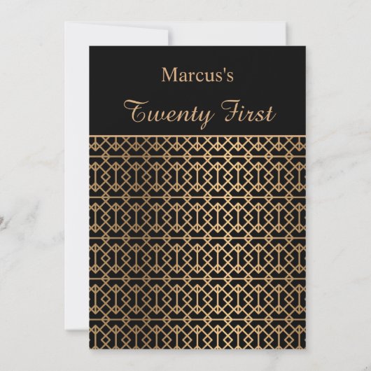 Classy Gold Birthday - uitnodiging (Achterkant)