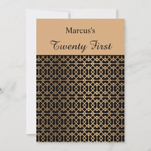 Classy Gold Birthday - uitnodiging (Achterkant)