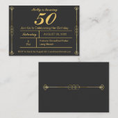 Classy Gold Birthday - uitnodiging Informatiekaartje (Voorkant / Achterkant)
