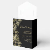 Classy Gold & Black Damask 40e verjaardag Bedankdoosjes (Geopend)